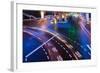 Traffice Moving Through Intersection at Night-Paul Souders-Framed Photographic Print