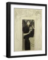 Tragedy. Study for the allegory of Tragedy. Pen and ink, white wash 48 x 31 cm.-Gustav Klimt-Framed Giclee Print