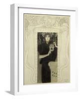 Tragedy. Study for the allegory of Tragedy. Pen and ink, white wash 48 x 31 cm.-Gustav Klimt-Framed Giclee Print