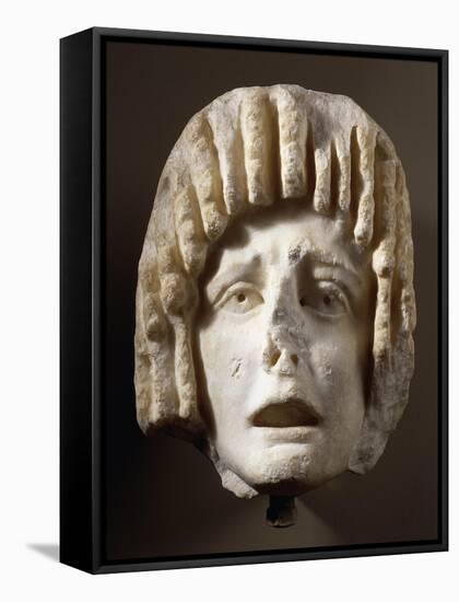 Tragic Mask Made of Marble, from Aydin-null-Framed Stretched Canvas