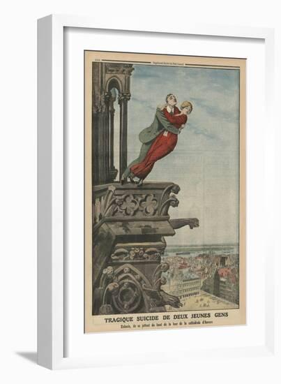 Tragic Suicide of Two Young People from the Tower of the Cathedral in Antwerp-French-Framed Giclee Print