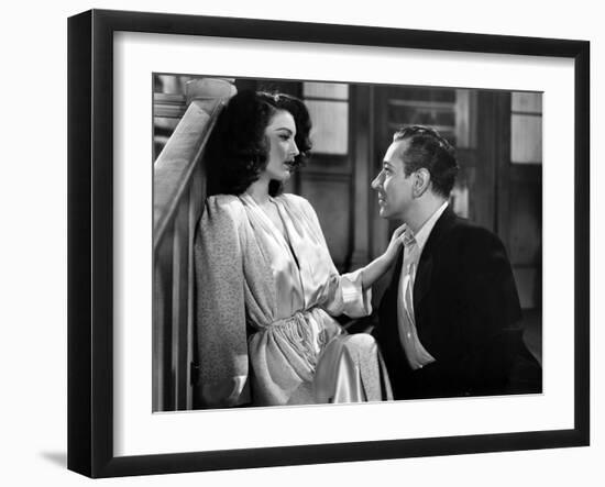 Tragique rendez vous WHISTLE STOP by LeonideMoguy with Ava Gardner and George Raft, 1945 (b/w photo-null-Framed Photo