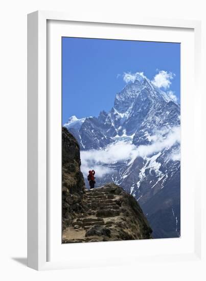 Trail Between Namche Bazaar and Everest View Hotel-Peter Barritt-Framed Photographic Print