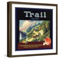 Trail Brand - Lamanda Park, California - Citrus Crate Label-Lantern Press-Framed Art Print