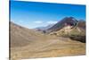 Trail hikers and Mount Ngauruhoe, Tongariro Nat'l Park, UNESCO World Heritage, New Zealand-Logan Brown-Stretched Canvas