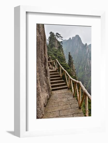 Trail in Fog, Yellow Mountains a UNESCO World Heritage Site-Darrell Gulin-Framed Photographic Print