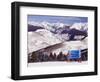 Trail Marker Below the Gore Mountains at Vail Ski Resort, Vail, Colorado, USA-Kober Christian-Framed Photographic Print