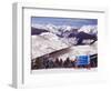 Trail Marker Below the Gore Mountains at Vail Ski Resort, Vail, Colorado, USA-Kober Christian-Framed Photographic Print