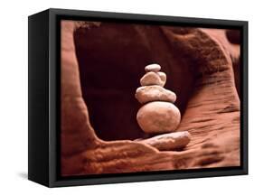 Trail Marker, Rock Cairn-Elisa Cicinelli-Framed Stretched Canvas