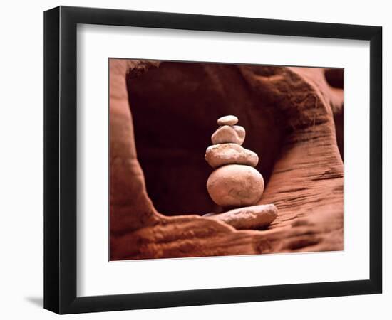 Trail Marker, Rock Cairn-Elisa Cicinelli-Framed Photographic Print