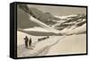 Trail of Cross-Country Skiers-null-Framed Stretched Canvas