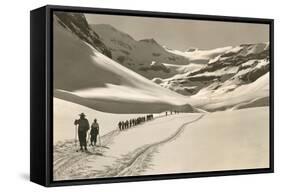 Trail of Cross-Country Skiers-null-Framed Stretched Canvas