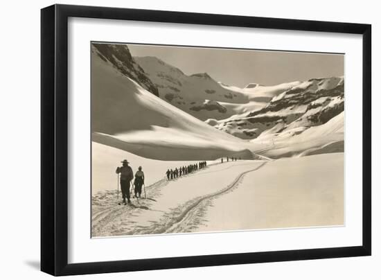 Trail of Cross-Country Skiers-null-Framed Art Print