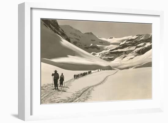 Trail of Cross-Country Skiers-null-Framed Art Print