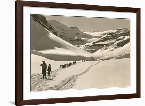 Trail of Cross-Country Skiers-null-Framed Art Print