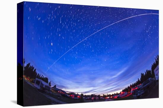 Trail of the International Space Station as it Passes over a Campground in Canada-null-Stretched Canvas