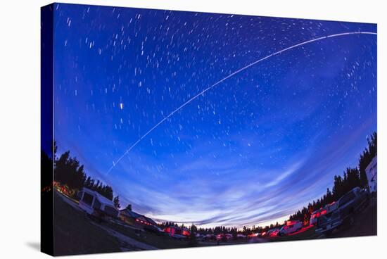 Trail of the International Space Station as it Passes over a Campground in Canada-null-Stretched Canvas