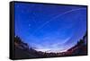 Trail of the International Space Station as it Passes over a Campground in Canada-null-Framed Stretched Canvas
