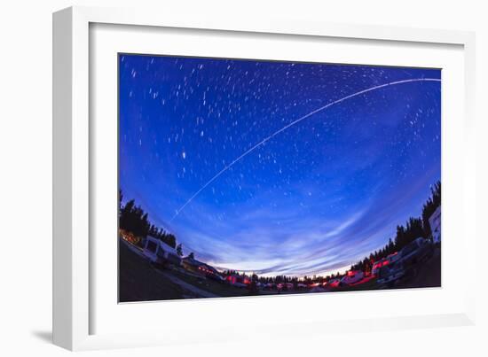 Trail of the International Space Station as it Passes over a Campground in Canada-null-Framed Photographic Print