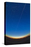 Trail of the International Space Station Coming Out of the Western Twilight-null-Stretched Canvas