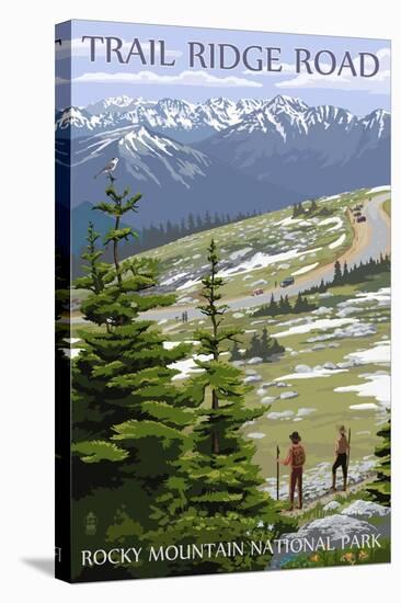 Trail Ridge Road - Rocky Mountain National Park-Lantern Press-Stretched Canvas