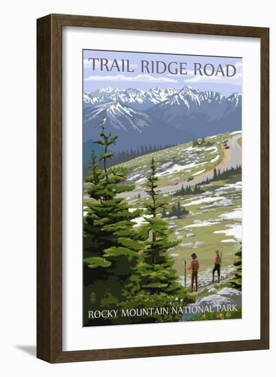 Trail Ridge Road - Rocky Mountain National Park-Lantern Press-Framed Art Print