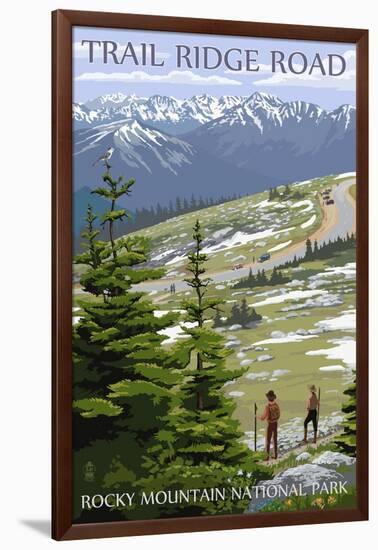 Trail Ridge Road - Rocky Mountain National Park-Lantern Press-Framed Art Print