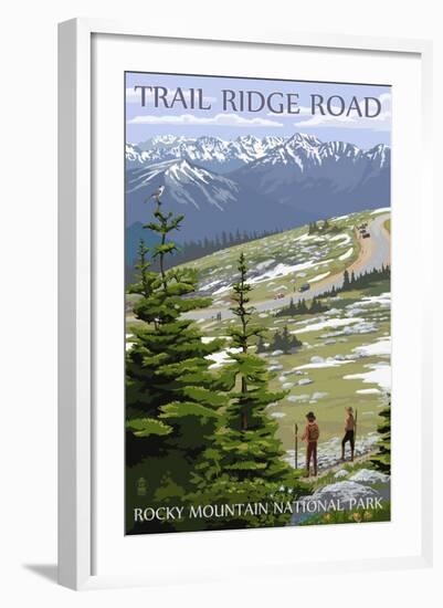 Trail Ridge Road - Rocky Mountain National Park-Lantern Press-Framed Art Print