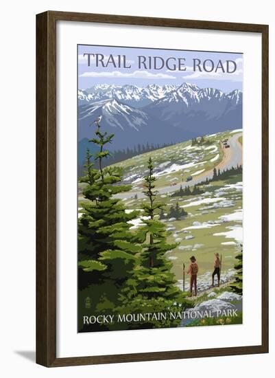 Trail Ridge Road - Rocky Mountain National Park-Lantern Press-Framed Art Print