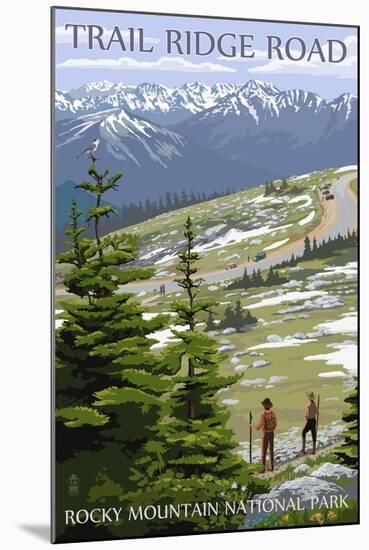 Trail Ridge Road - Rocky Mountain National Park-Lantern Press-Mounted Art Print