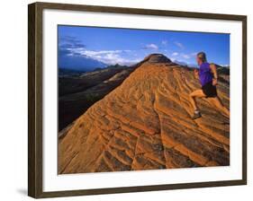Trail Run Snow Canyon Near St. George, Utah, USA-Chuck Haney-Framed Photographic Print