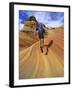 Trail Runner on Sandstone, Coyote Buttes, Utah, USA-Chuck Haney-Framed Photographic Print