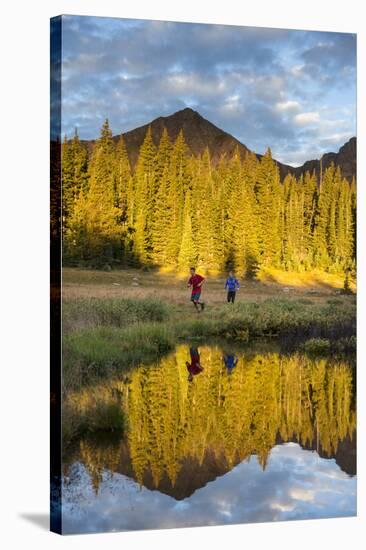 Trail Runners In The Eagles Nest Wilderness In Colorado-Liam Doran-Stretched Canvas