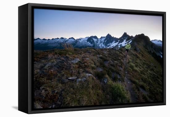 Trail Running in the North Cascades, Washington-Steven Gnam-Framed Stretched Canvas