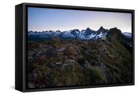 Trail Running in the North Cascades, Washington-Steven Gnam-Framed Stretched Canvas