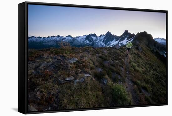 Trail Running in the North Cascades, Washington-Steven Gnam-Framed Stretched Canvas