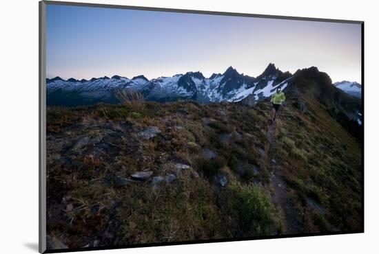 Trail Running in the North Cascades, Washington-Steven Gnam-Mounted Photographic Print