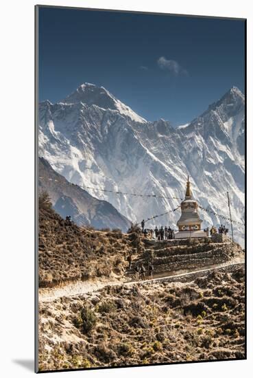 Trail through Khumbu Valley with Mt. Everest in background.-Lee Klopfer-Mounted Photographic Print