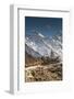 Trail through Khumbu Valley with Mt. Everest in background.-Lee Klopfer-Framed Photographic Print