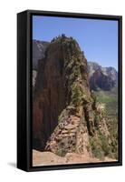 Trail to Angels Landing, Zion National Park, Utah, United States of America, North America-Gary Cook-Framed Stretched Canvas