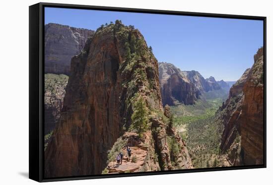 Trail to Angels Landing, Zion National Park, Utah, United States of America, North America-Gary-Framed Stretched Canvas