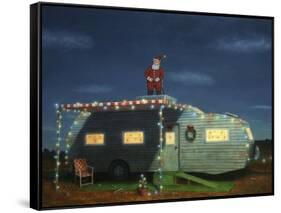 Trailer House Christmas-James W Johnson-Framed Stretched Canvas