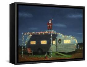 Trailer House Christmas-James W Johnson-Framed Stretched Canvas