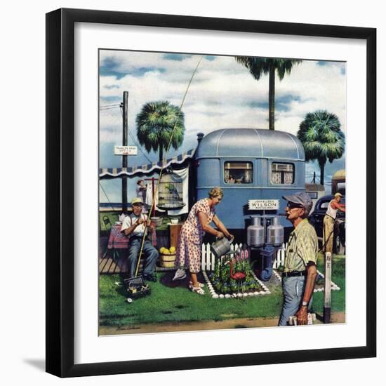 "Trailer Park Garden", February 2, 1952-Stevan Dohanos-Framed Premium Giclee Print