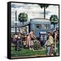 "Trailer Park Garden", February 2, 1952-Stevan Dohanos-Framed Stretched Canvas