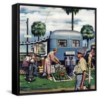 "Trailer Park Garden", February 2, 1952-Stevan Dohanos-Framed Stretched Canvas