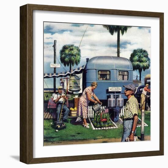 "Trailer Park Garden", February 2, 1952-Stevan Dohanos-Framed Giclee Print