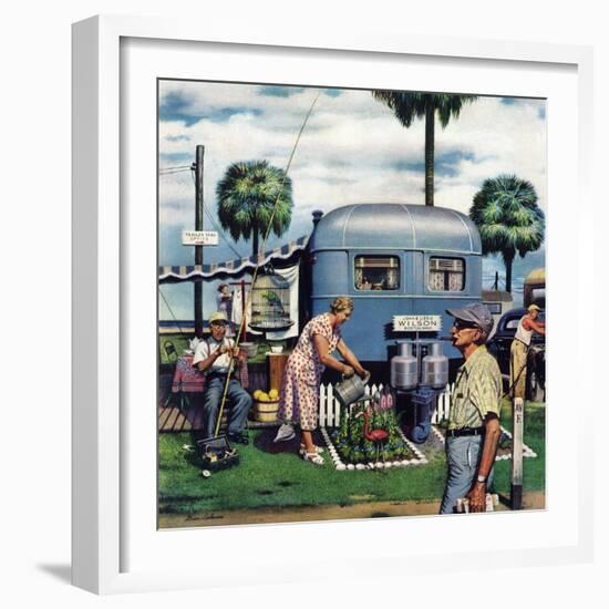 "Trailer Park Garden", February 2, 1952-Stevan Dohanos-Framed Giclee Print