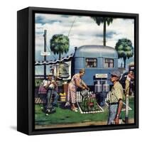 "Trailer Park Garden", February 2, 1952-Stevan Dohanos-Framed Stretched Canvas