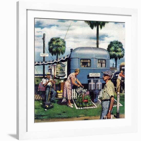 "Trailer Park Garden", February 2, 1952-Stevan Dohanos-Framed Giclee Print